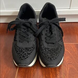 Zara Black Leopard Print Sneakers